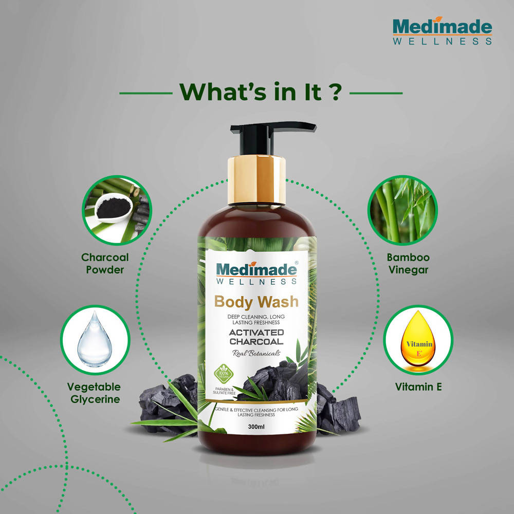Medimade Wellness Activated Charcoal Body Wash - Distacart