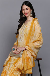 Thumbnail for Women's Cotton Off-White Printed Straight Kurta Pant With Dupatta - Rasiya - Distacart