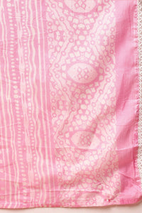 Thumbnail for Women's Plus Size Pink Viscose Rayon Ethnic Motifs Printed Flared Suit Set - Rasiya - Distacart