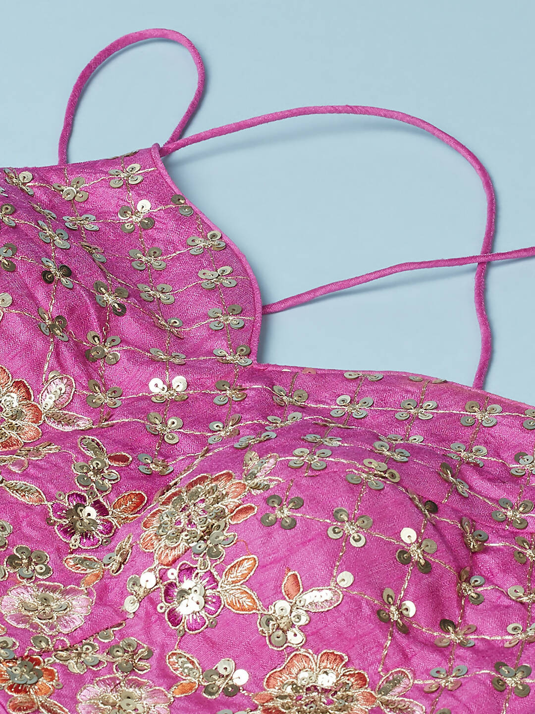 House of Panchhi Orange Organza Shibori Printed Lehenga choli & Dupatta - Distacart