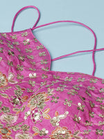 Thumbnail for House of Panchhi Orange Organza Shibori Printed Lehenga choli & Dupatta - Distacart