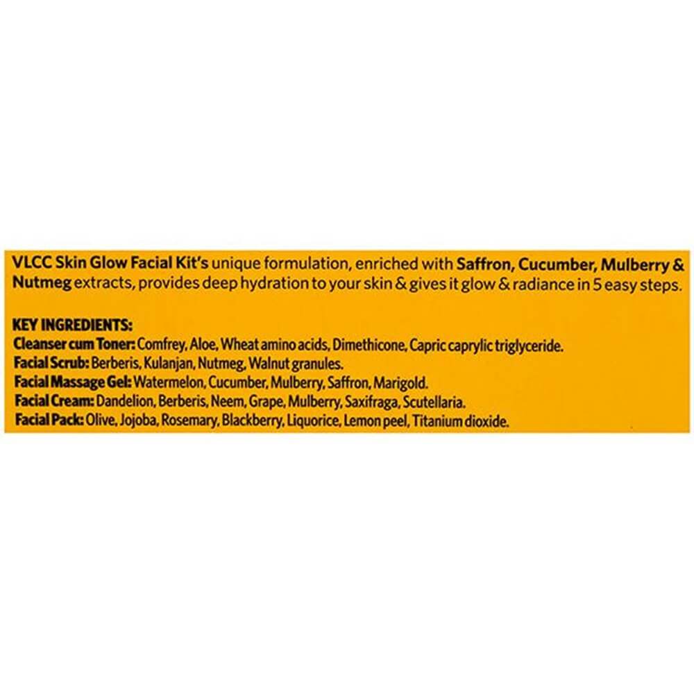 description vlcc skin glow facial kit 5 product kit 25 gm vlcc skin