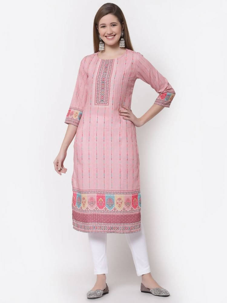 Myshka Multi Color Cotton Printed Kurta