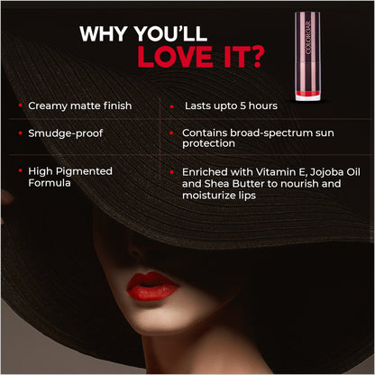 Colorbar Velvet Matte Lipstick Shy Cherry - Distacart