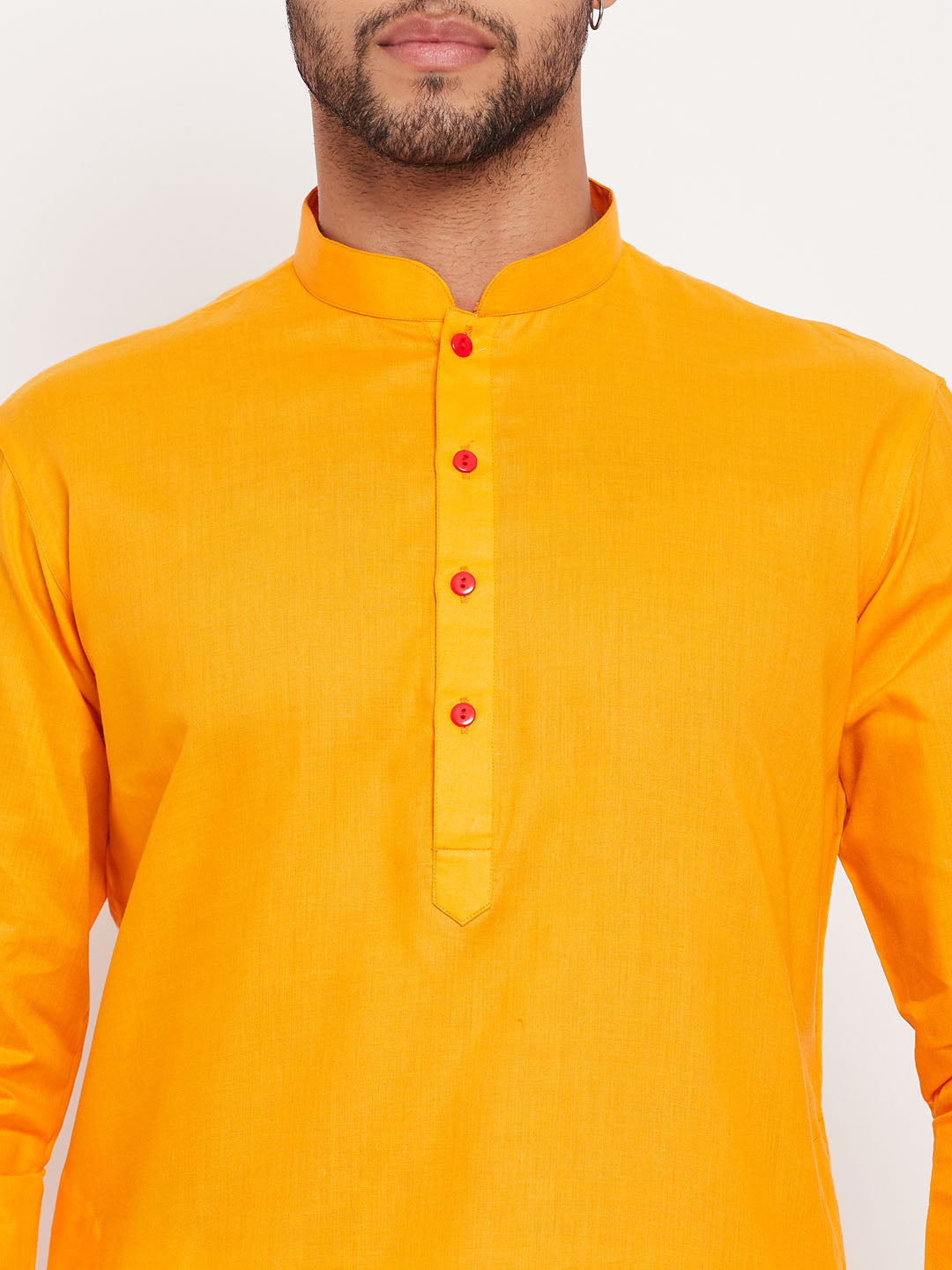 VM by Vastramay Men's Orange And White Cotton Kurta Pyjama Set - Distacart