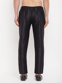 Thumbnail for VM by Vastramay Men's Black Silk Blend Pant Style Pyjama - Distacart