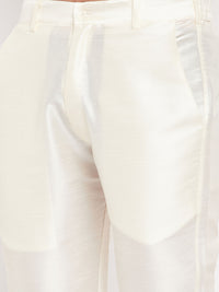 Thumbnail for VM by Vastramay Men's Cream Silk Blend Pant Style Pyjama - Distacart