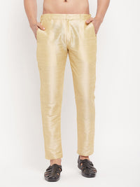 Thumbnail for VM by Vastramay Men's Gold Silk Blend Pant Style Pyjama - Distacart