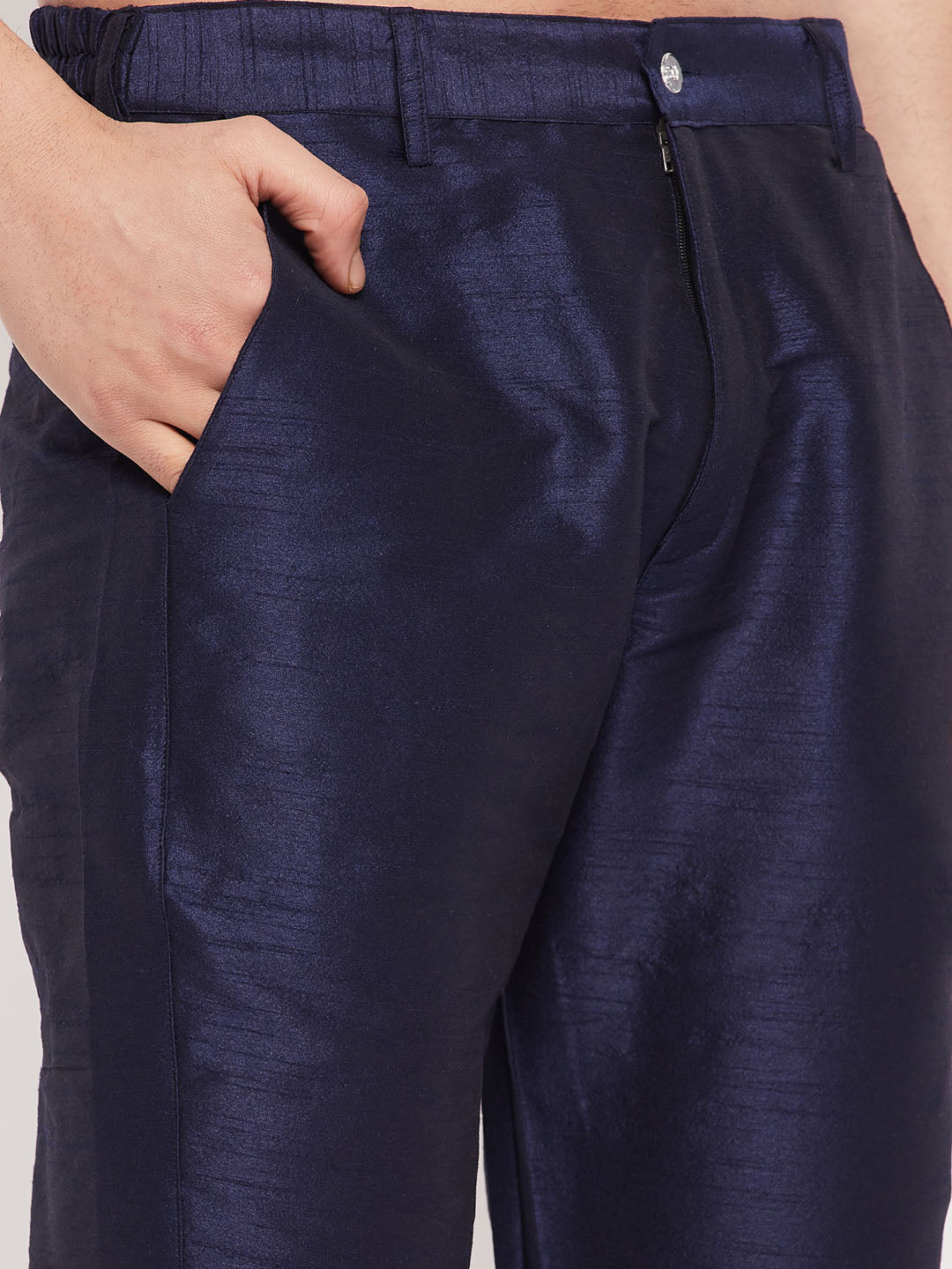 VM by Vastramay Men's Navy Blue Silk Blend Pant Style Pyjama - Distacart