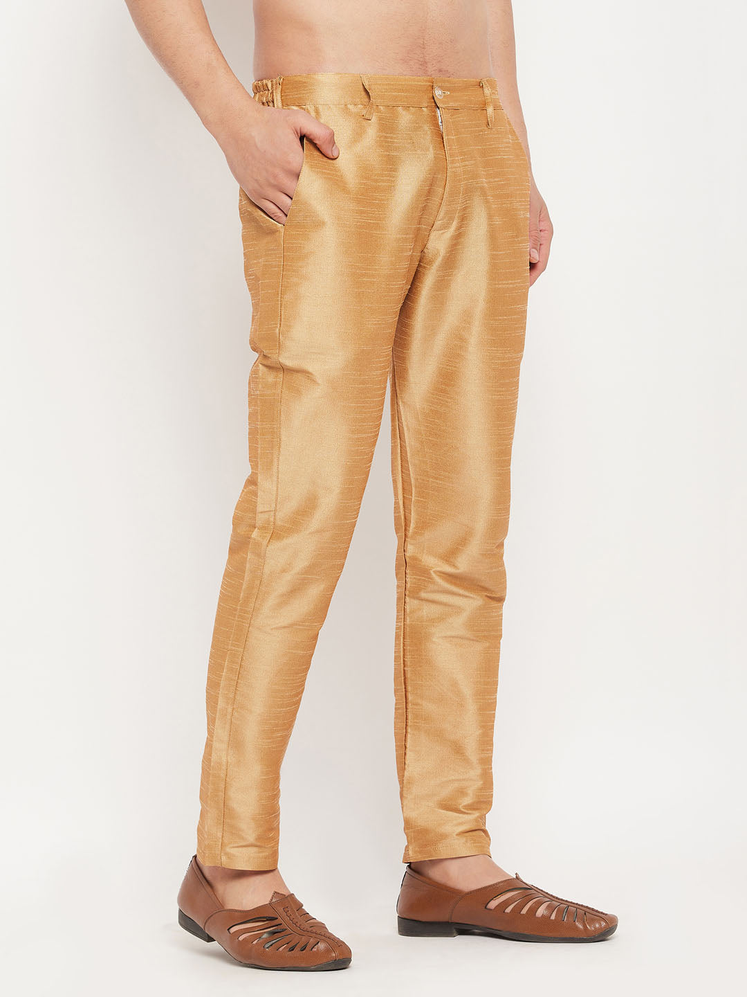 VM by Vastramay Men's Rose Gold Silk Blend Pant Style Pyjama - Distacart
