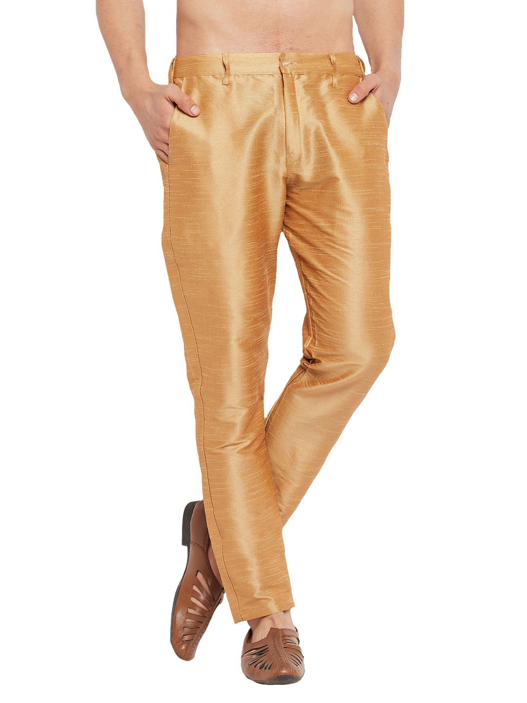 VM by Vastramay Men's Rose Gold Silk Blend Pant Style Pyjama - Distacart