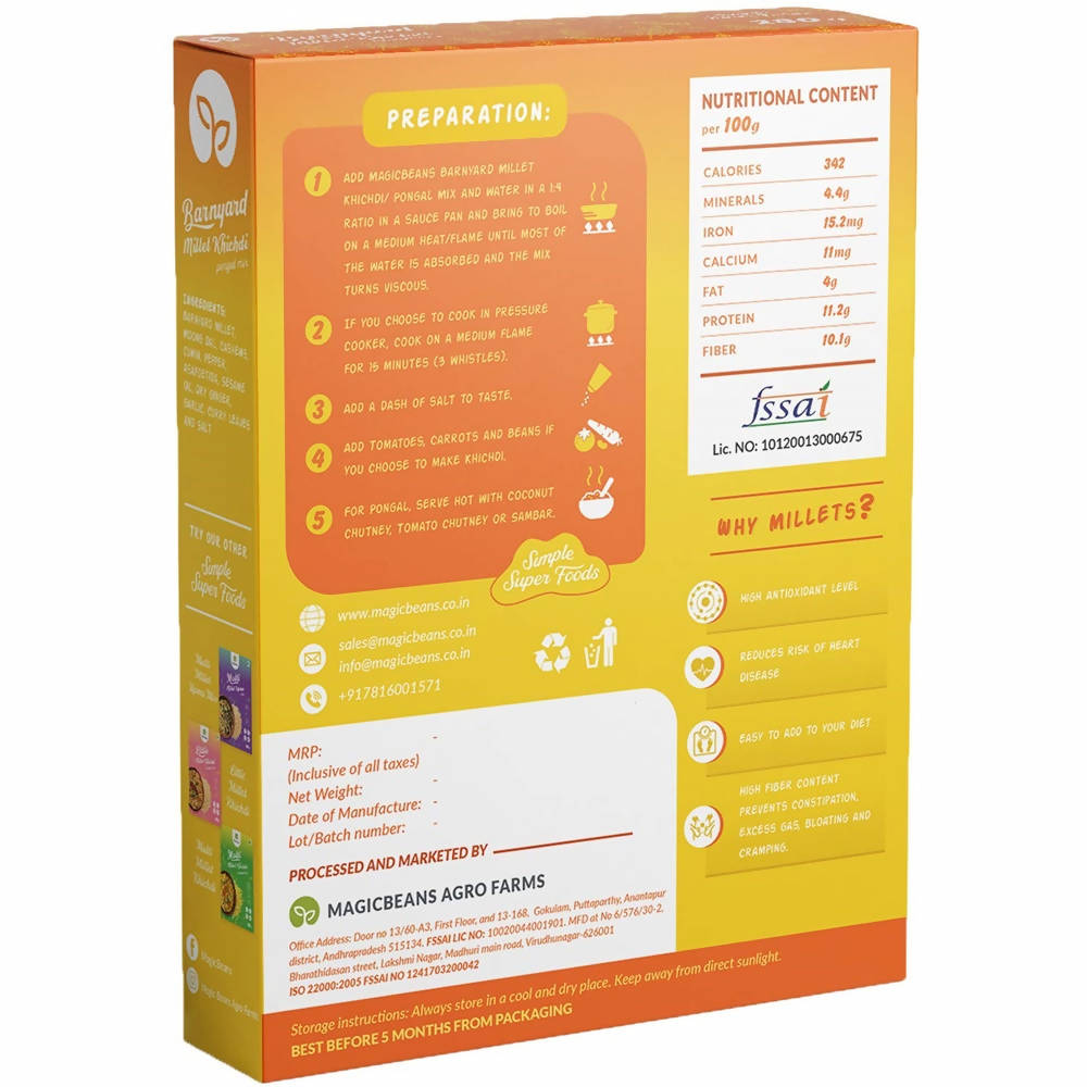 Magicbeans Barnyard Millet Khichdi / Pongal Mix
