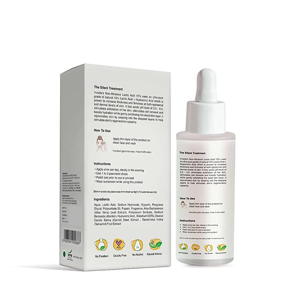 Inveda AHA Lactic Acid 10% + Hyaluronic Acid Glow Restoration Formula