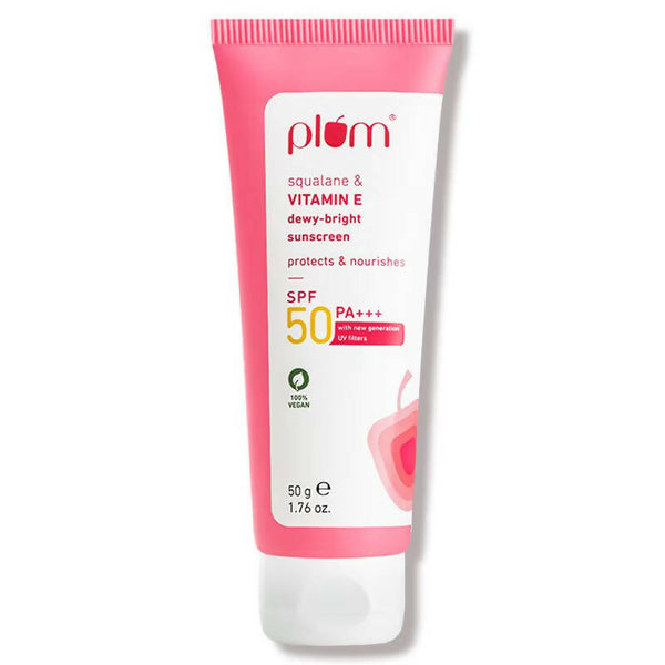 Plum Squalane & Vitamin E SPF 50 PA+++ Dewy-Bright Sunscreen - Distacart