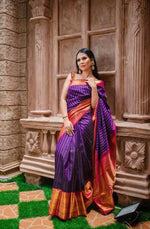 Thumbnail for DEIANA'S Beautiful Golden Jari with New Design Soft Lichi Silk Saree - Purple - Distacart