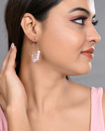 Thumbnail for VOJ Women Gold-Plated Peral Hoop Earrings - Distacart