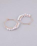 Thumbnail for VOJ Women Gold-Plated Peral Hoop Earrings - Distacart