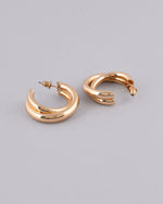 Thumbnail for VOJ Women Gold Plated Double Hoop Earrings - Distacart