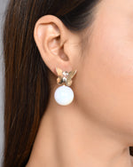 Thumbnail for VOJ Women Gold Plated Butterfly Pearl Studs Earrings - Distacart