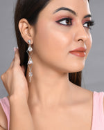 Thumbnail for VOJ Women Silver Plated Flower Beads Drop Studs Earrings - Distacart