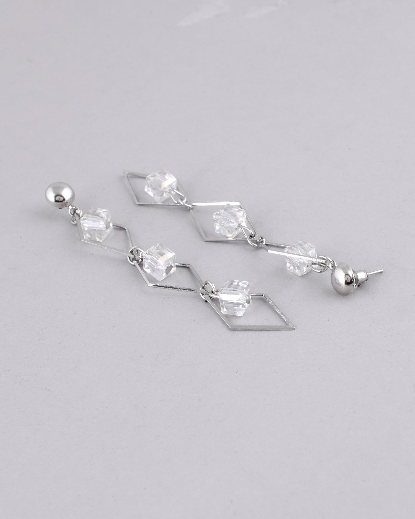 VOJ Women Silver Plated Flower Beads Drop Studs Earrings - Distacart