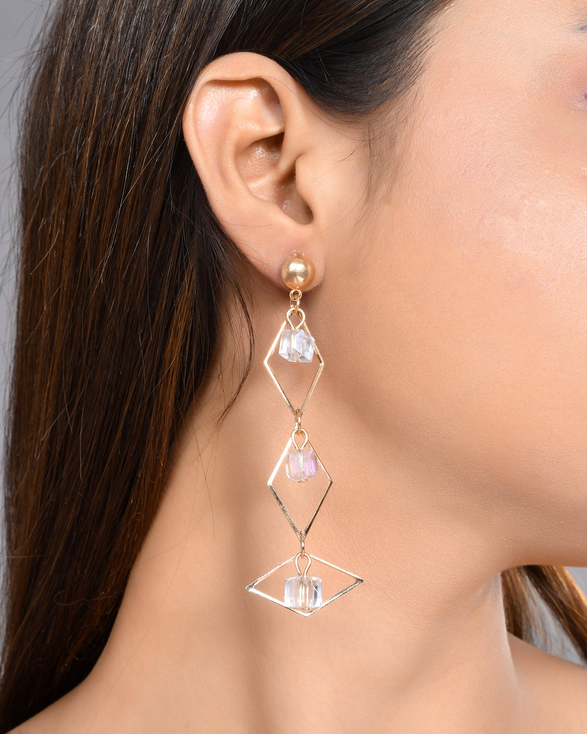 VOJ Women Gold Plated Flower Beads Drop Studs Earrings - Distacart