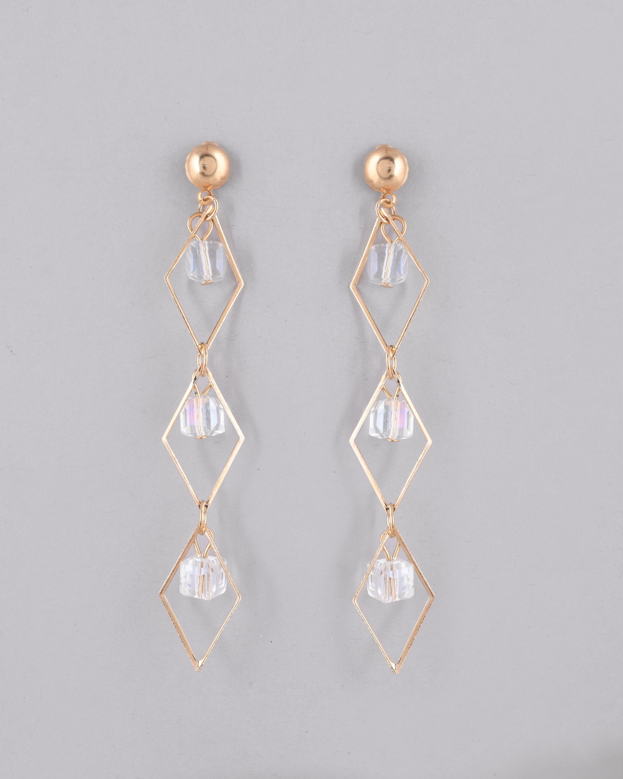 VOJ Women Gold Plated Flower Beads Drop Studs Earrings - Distacart