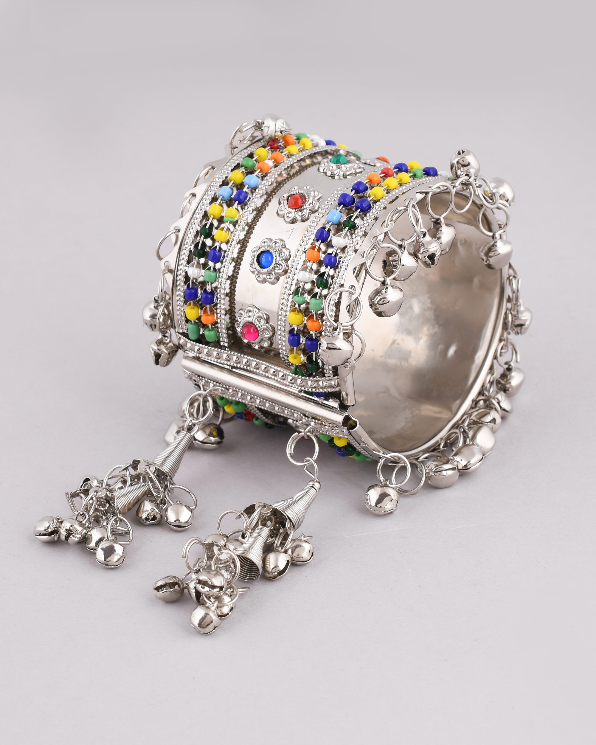 VOJ Women Multicolor Beads Oxidise Cuff Bracelet - Distacart