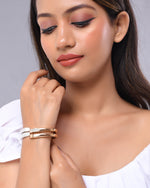 Thumbnail for VOJ Women Stainless Steel Gold And Silver Plated Dimond Bracelet - Distacart