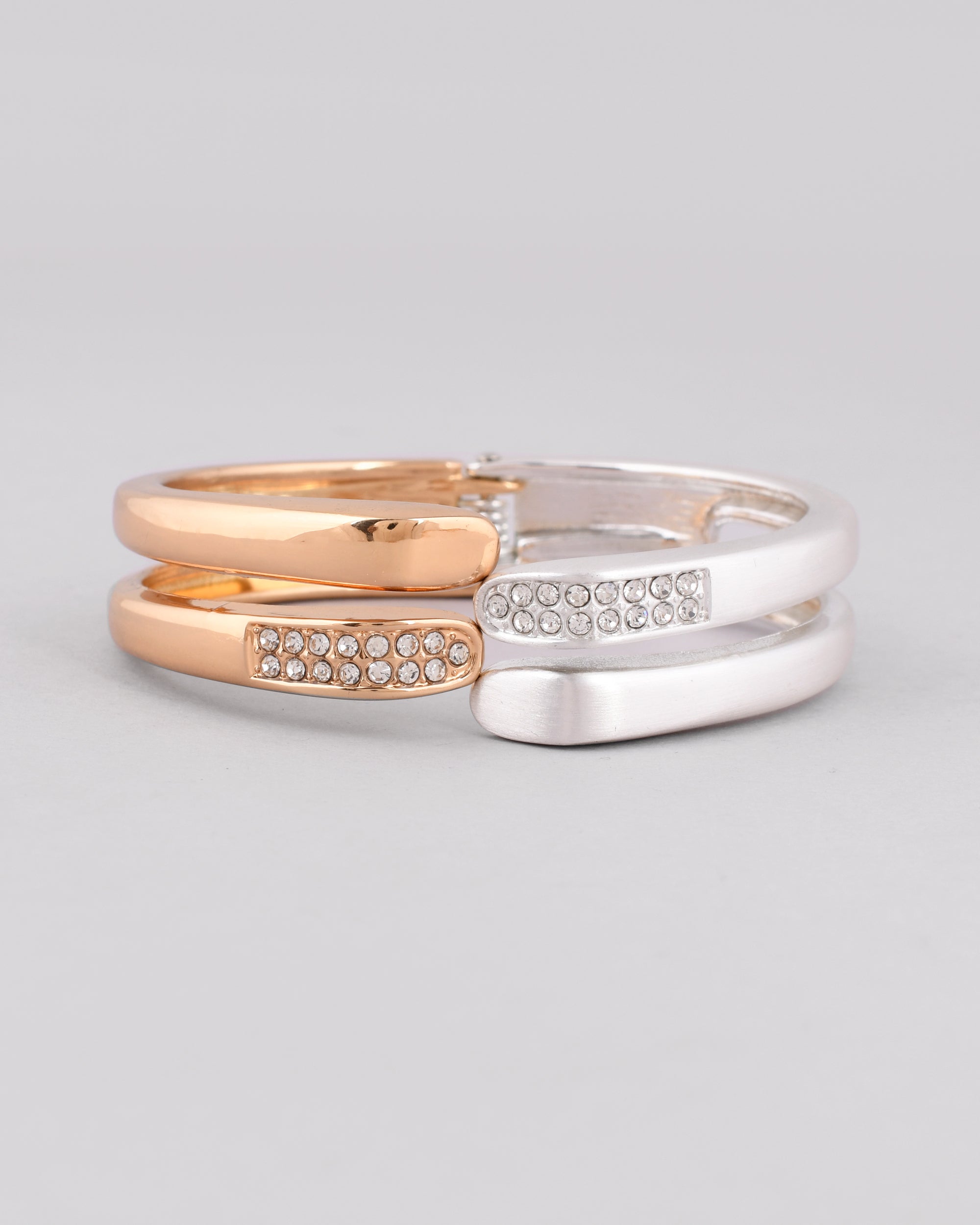 VOJ Women Stainless Steel Gold And Silver Plated Dimond Bracelet - Distacart