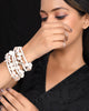 VOJ Women Silver Tone White Artificial Beads Bracelet - Distacart