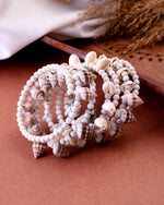 Thumbnail for VOJ Women Silver Tone White Artificial Beads Bracelet - Distacart