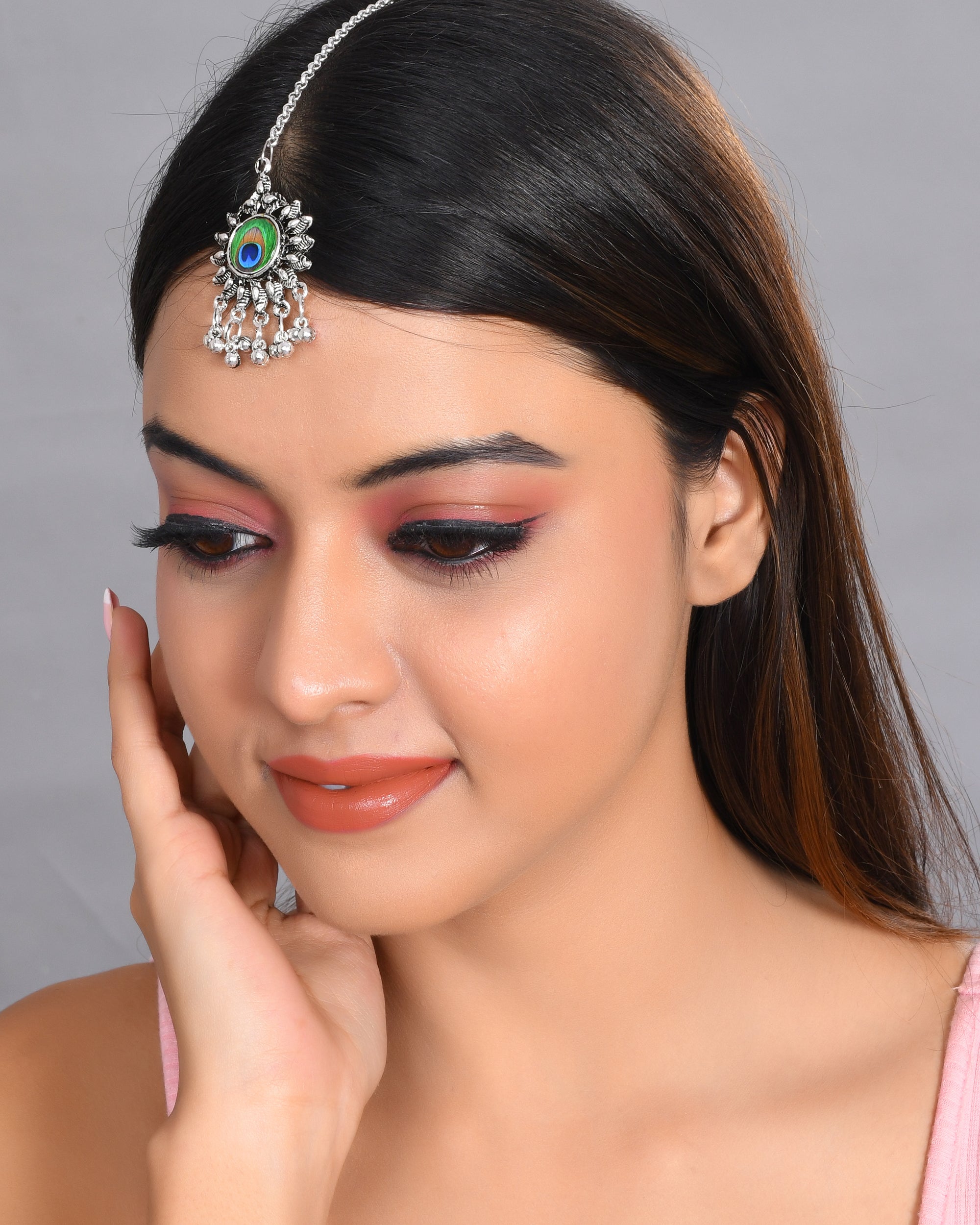 VOJ Women Silver Plated Maang Tikka - Distacart