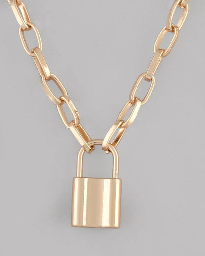 VOJ Mens Gold Plated Lock Chain - Distacart