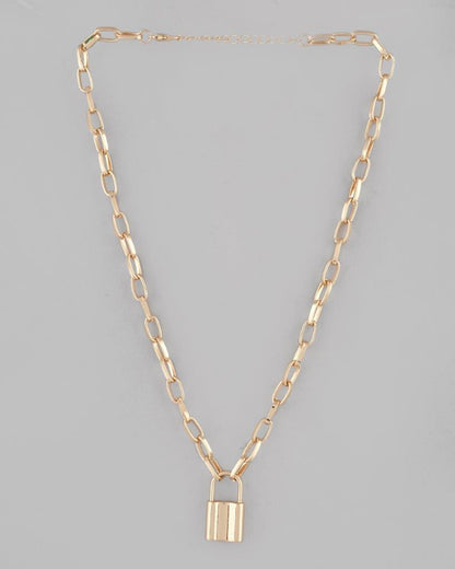 VOJ Mens Gold Plated Lock Chain - Distacart