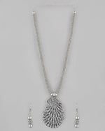 Thumbnail for VOJ Women Oxidised Silver-Plated Peacock Jewellery Set - Distacart