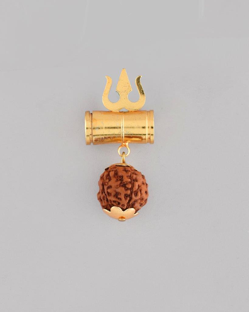 VOJ Gold Plated Brown Rudraksh Beaded Spiritual Pendant - Distacart