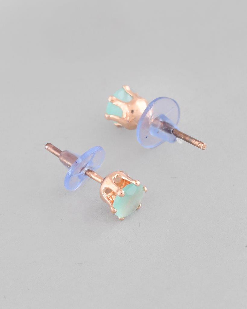 VOJ Rose Gold Plated AD-Studded Necklace & Earrings - Distacart