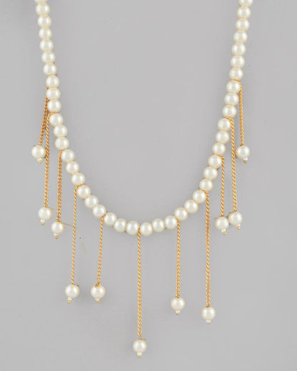 VOJ Gold Plated Pearl Beads Necklace - Distacart