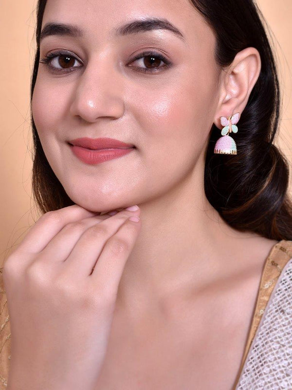 VOJ Multi Color Butterfly Contemporary Jhumka Earrings - Distacart