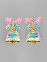 Thumbnail for VOJ Multi Color Butterfly Contemporary Jhumka Earrings - Distacart