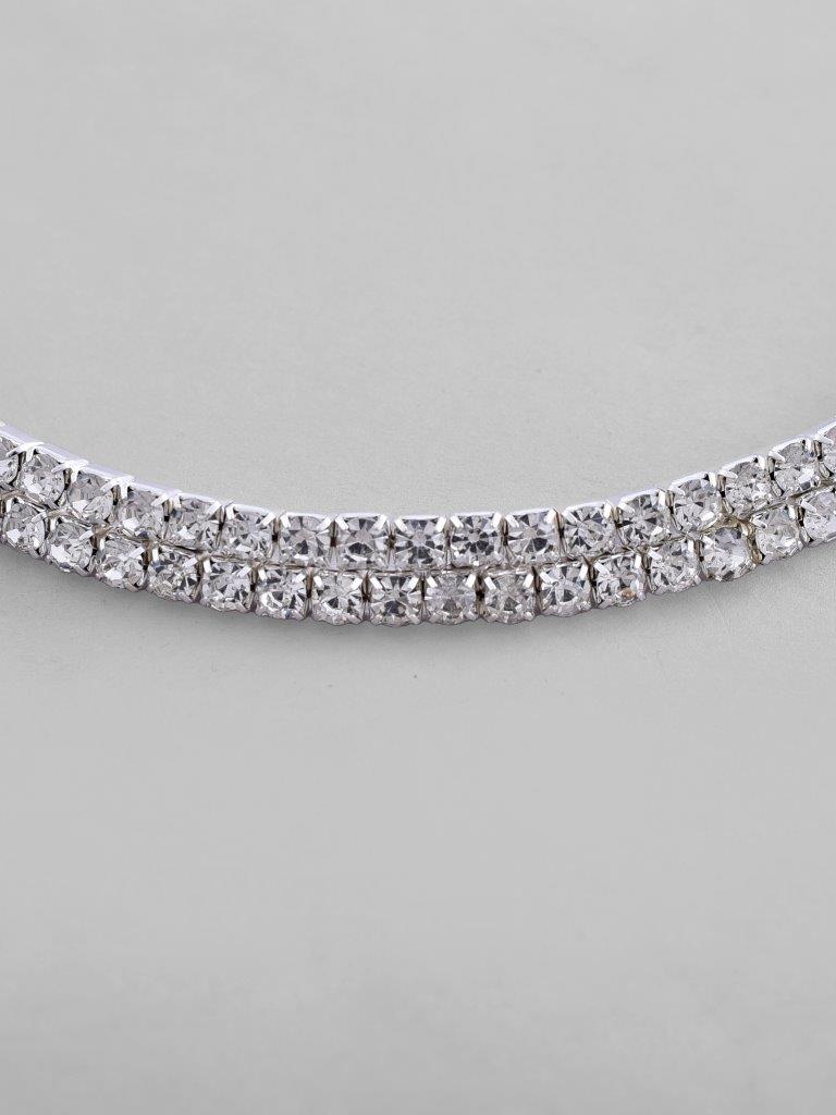 VOJ Silver Plated Choker Two Layer Necklace - Distacart