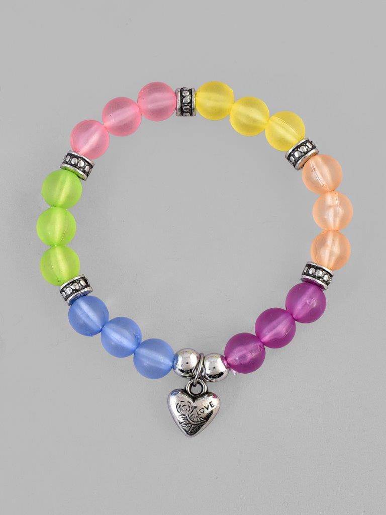 VOJ Multi Colour Beaded Elasticated Bracelet - Distacart