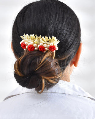 VOJ Rose Embellished Comb Pin - Distacart