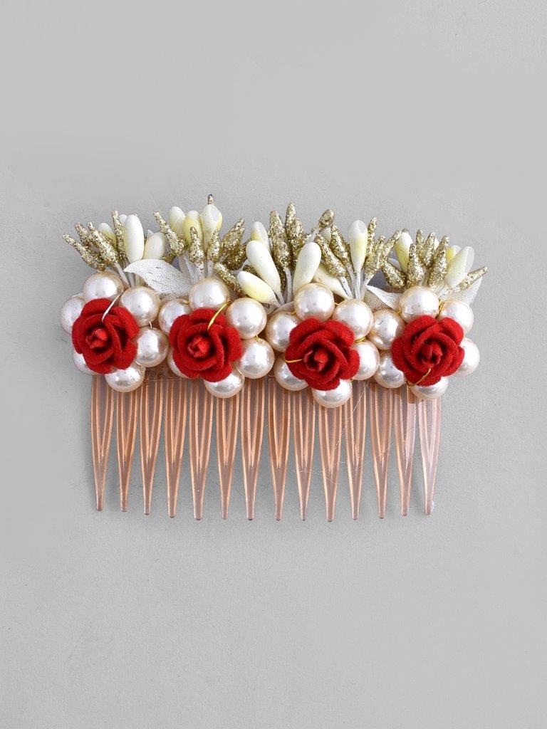 VOJ Rose Embellished Comb Pin - Distacart