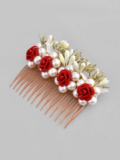 VOJ Rose Embellished Comb Pin - Distacart