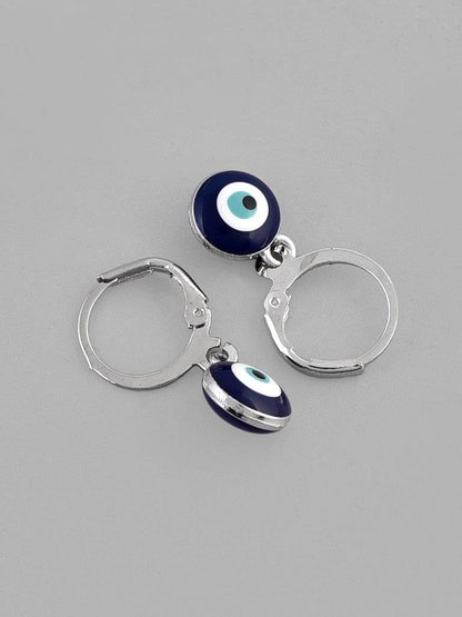 VOJ Silver Plated Contemporary Evel Eye Drop Earrings - Distacart