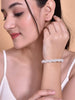 VOJ Silver Plated White Kada Beads Kada Bracelet - Distacart