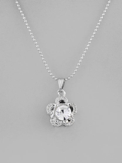 VOJ Silver Plated Flower Pandent Chain - Distacart