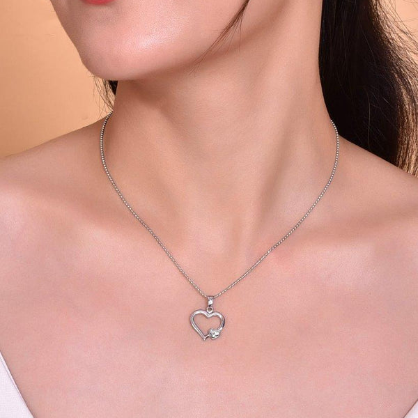 VOJ Silver Plated Heart Pandent Chain - Distacart